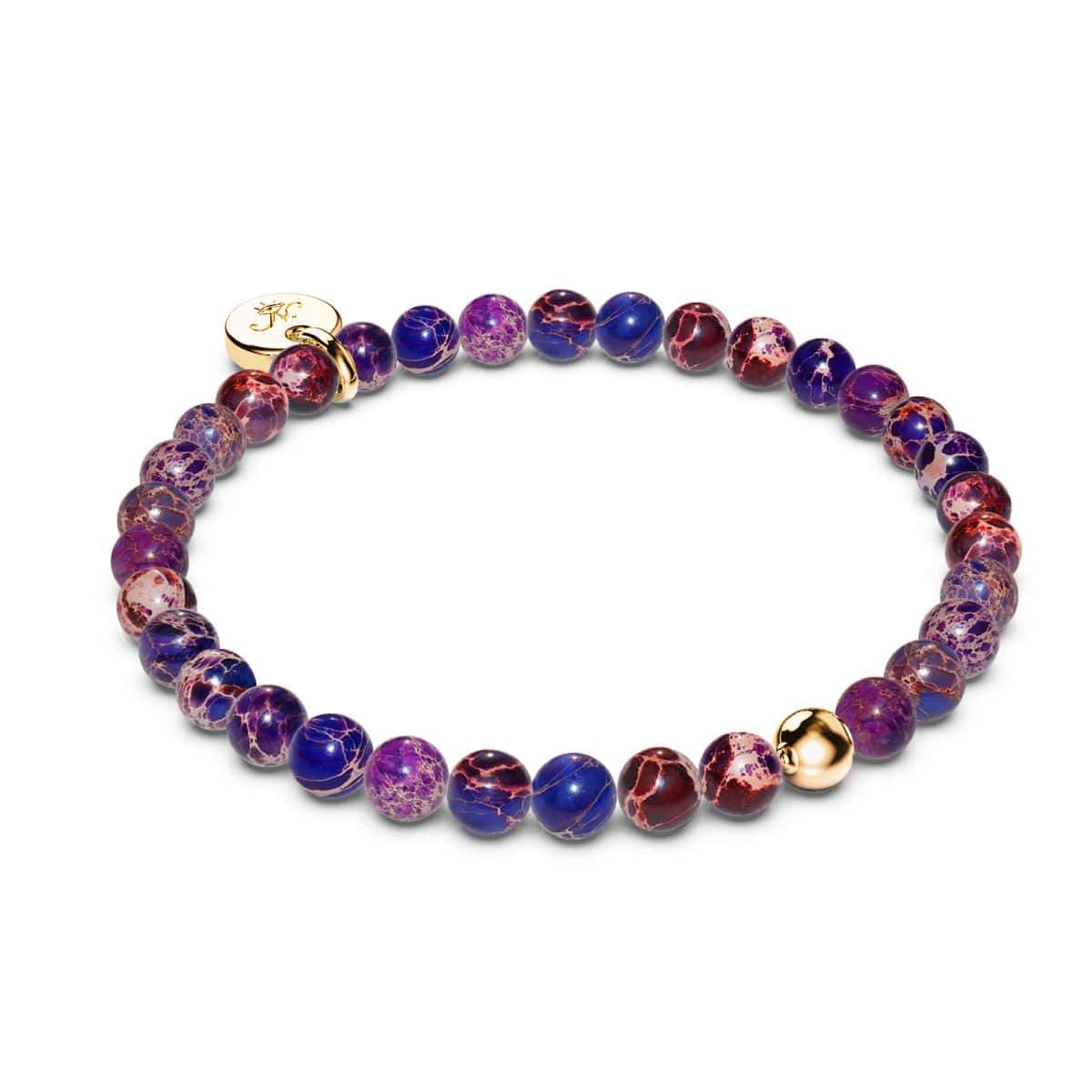 Régalite violette | Or Vermeil .925 | Bracelet de perles de pierres précieuses de guérison