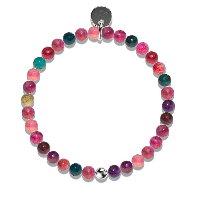 Agate arc-en-ciel | Argent sterling .925 | Bracelet de perles de pierres précieuses de guérison