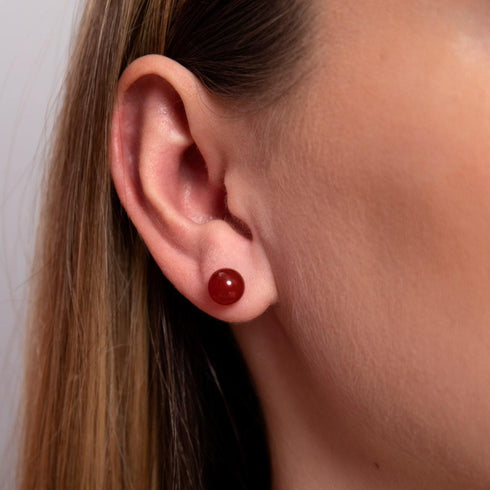 Cornaline | Argent sterling .925 | Boucles d'Oreilles Pierres Précieuses