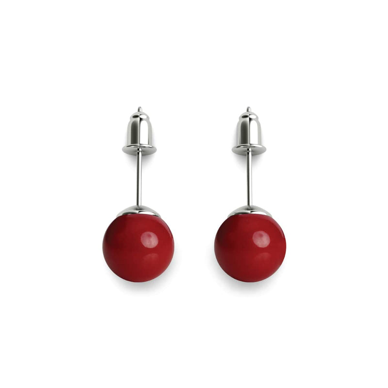 Corail | Argent sterling .925 | Boucles d'Oreilles Pierres Précieuses