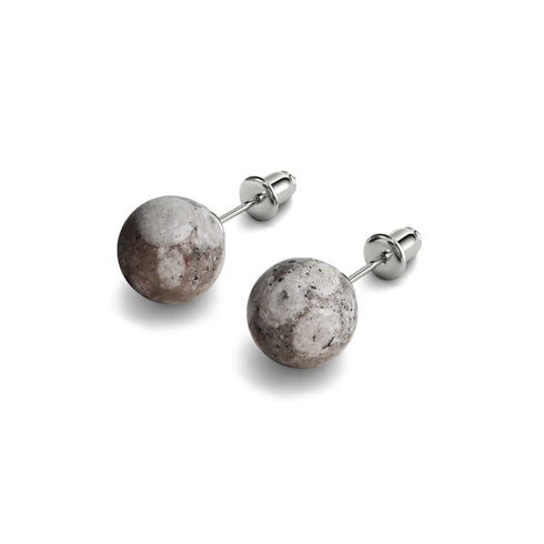Jaspe fossile | Argent sterling .925 | Boucles d'Oreilles Pierres Précieuses