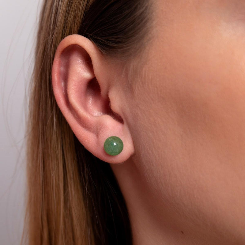 Jade Vert | Argent sterling .925 | Boucles d'Oreilles Pierres Précieuses