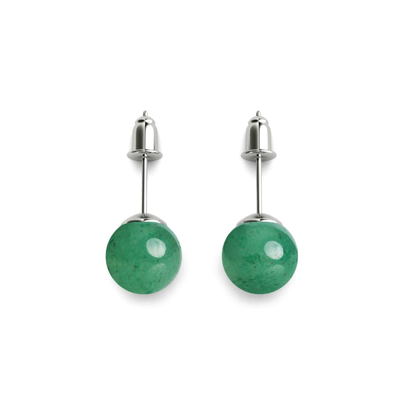 Jade Vert | Argent sterling .925 | Boucles d'Oreilles Pierres Précieuses