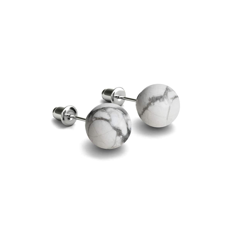Howlite | Argent sterling .925 | Boucles d'Oreilles Pierres Précieuses