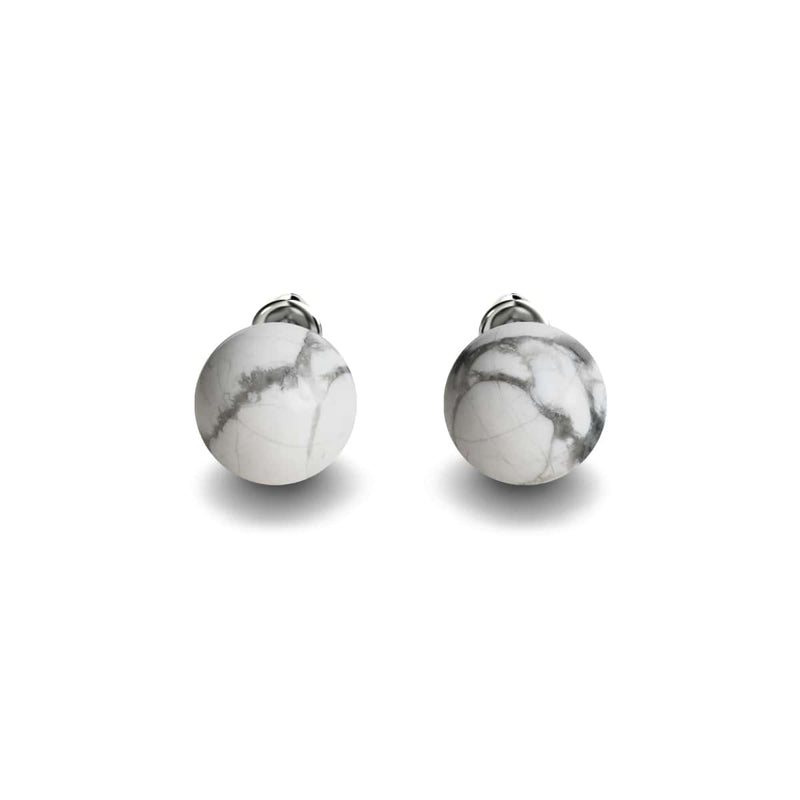 Howlite | Argent sterling .925 | Boucles d'Oreilles Pierres Précieuses