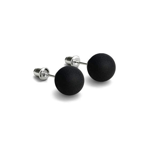 Agate noire mate | Argent sterling .925 | Boucles d'Oreilles Pierres Précieuses
