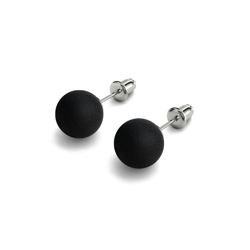 Agate noire mate | Argent sterling .925 | Boucles d'Oreilles Pierres Précieuses