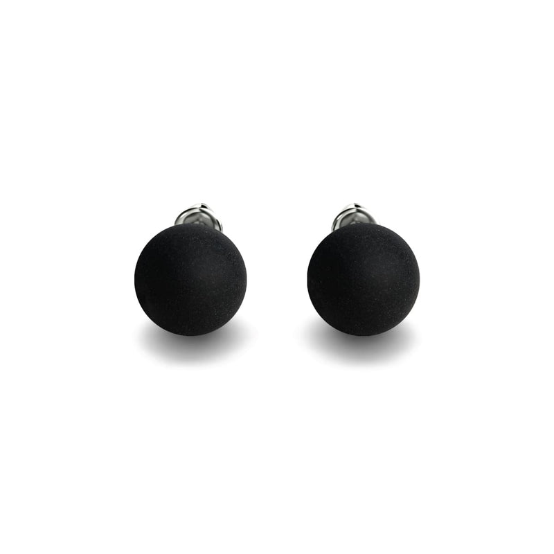 Agate noire mate | Argent sterling .925 | Boucles d'Oreilles Pierres Précieuses