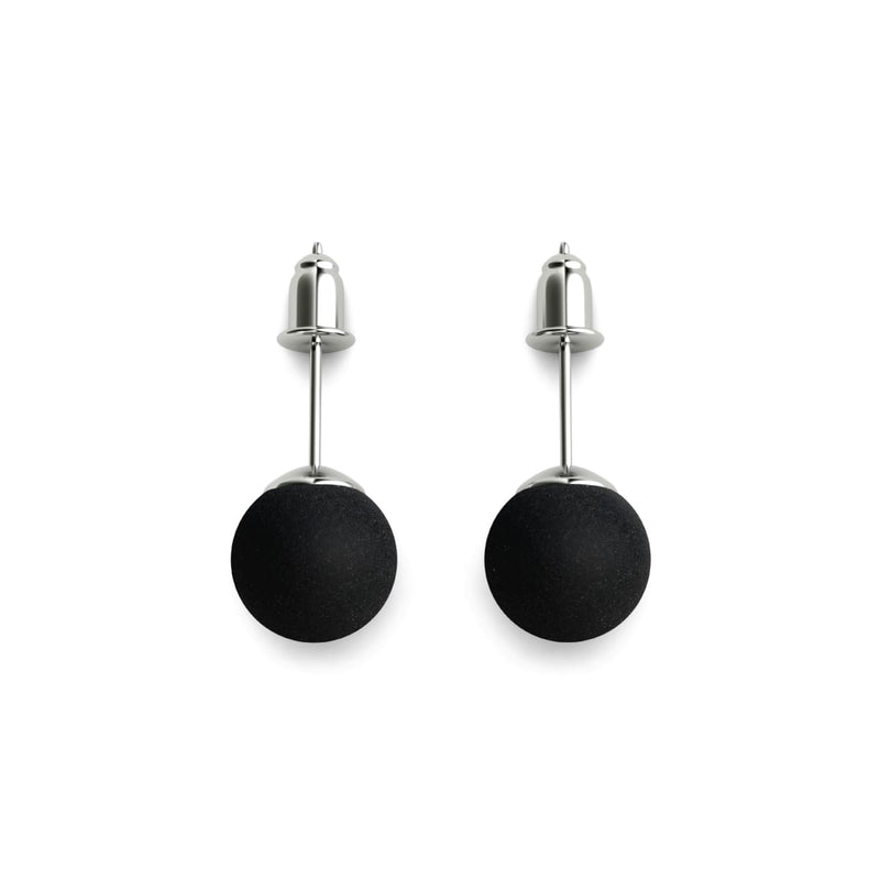 Agate noire mate | Argent sterling .925 | Boucles d'Oreilles Pierres Précieuses
