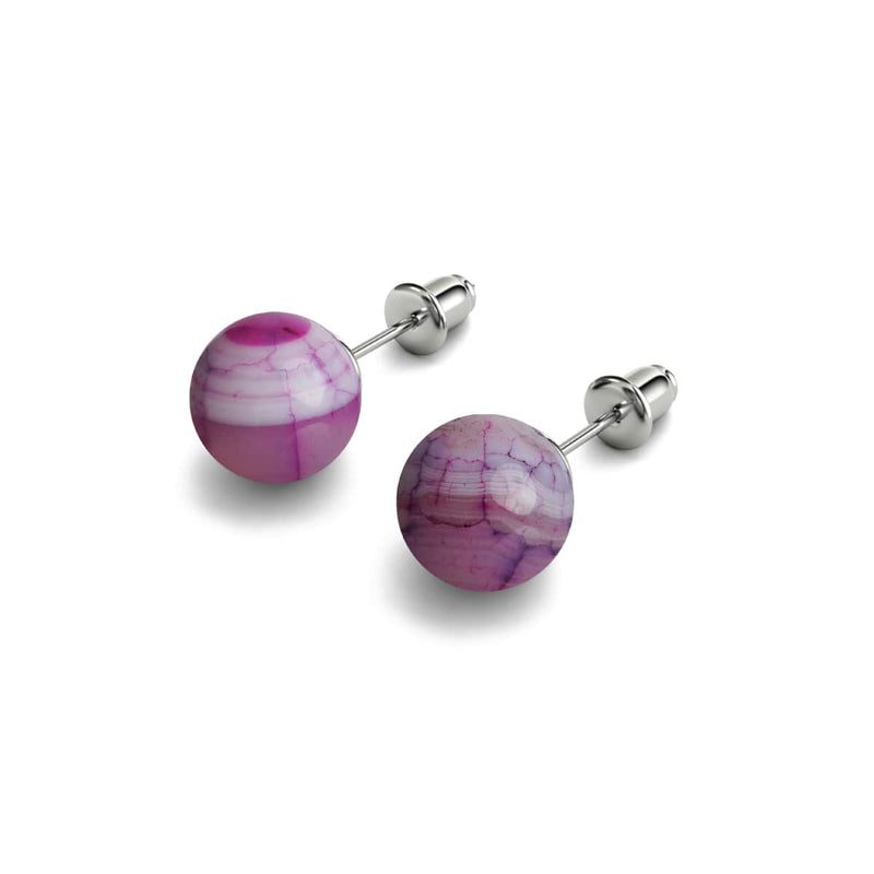 Agate de Mûrier | Argent sterling .925 | Boucles d'Oreilles Pierres Précieuses