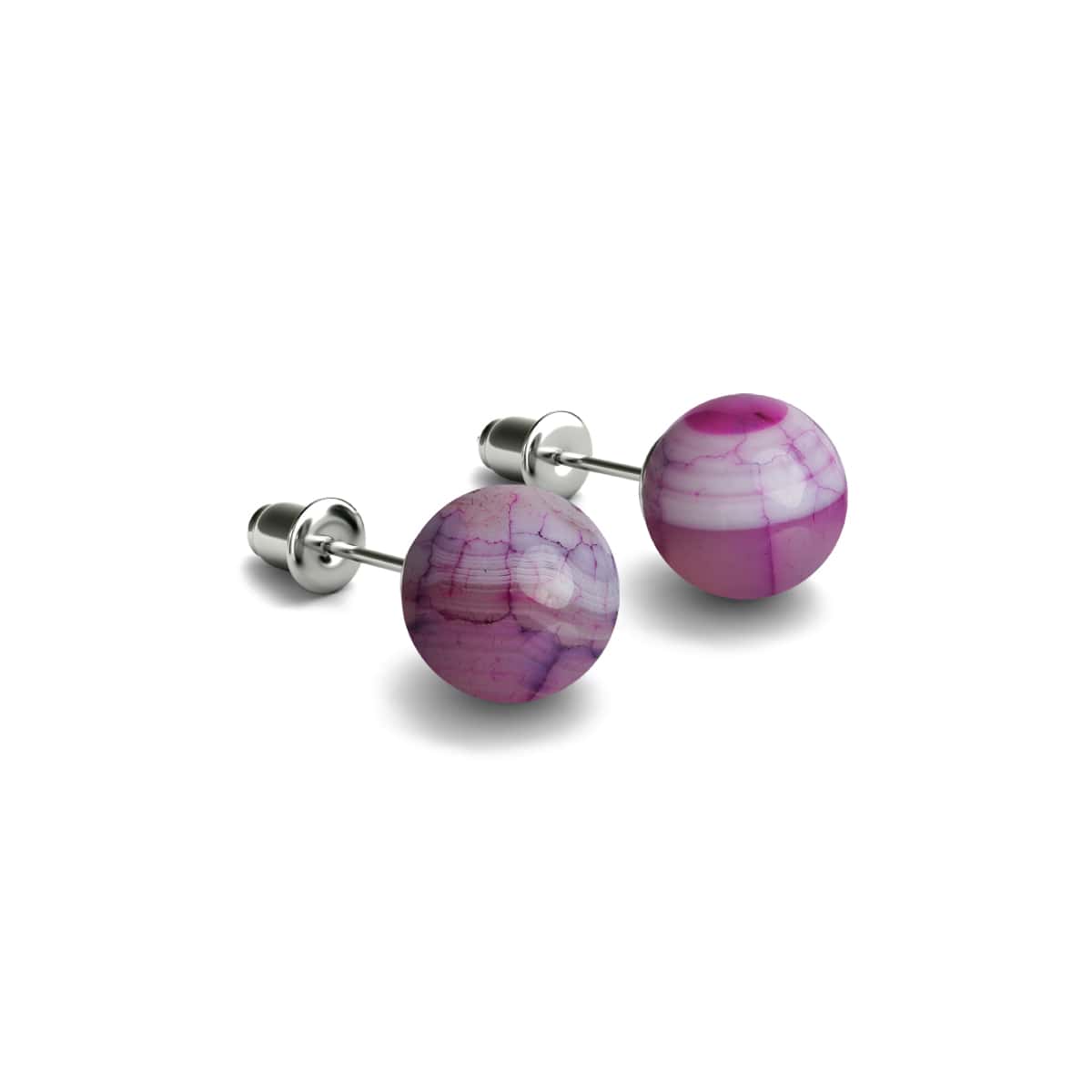 Agate de Mûrier | Argent sterling .925 | Boucles d'Oreilles Pierres Précieuses