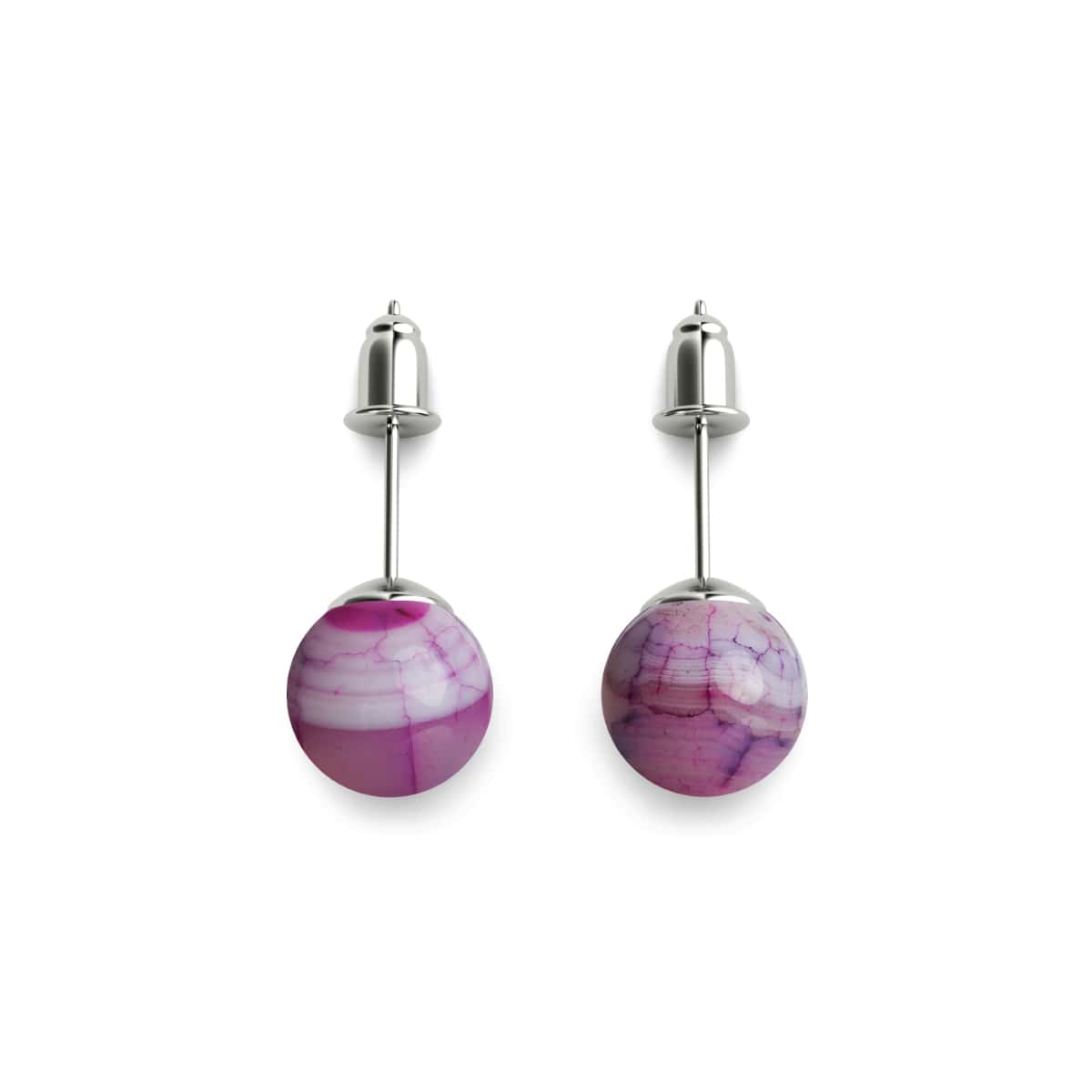 Agate de Mûrier | Argent sterling .925 | Boucles d'Oreilles Pierres Précieuses