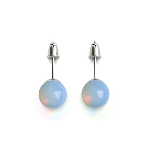 Opal Moonstone | .925 Sterling Silver | Gemstone Stud Earrings