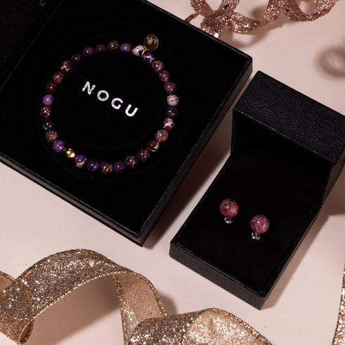 Régalite violette | Argent sterling .925 | Boucles d'Oreilles Pierres Précieuses