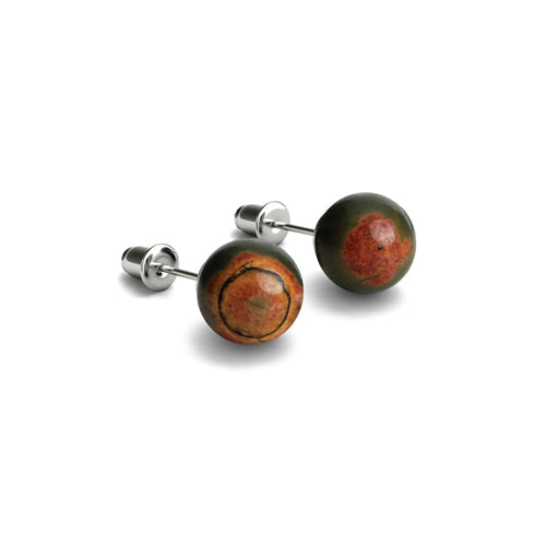 Jaspe rouge Picasso | Argent sterling .925 | Boucles d'Oreilles Pierres Précieuses