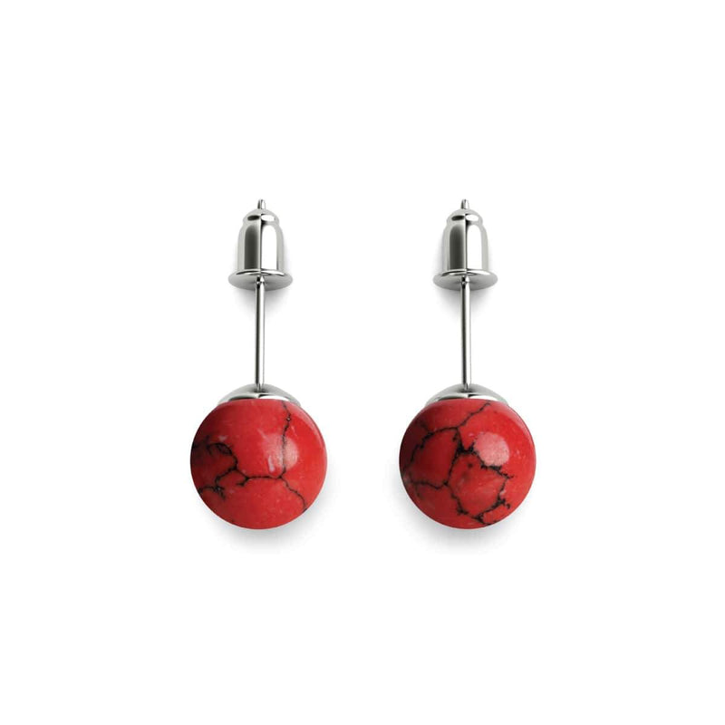Rouge Turquoise | Argent sterling .925 | Boucles d'Oreilles Pierres Précieuses