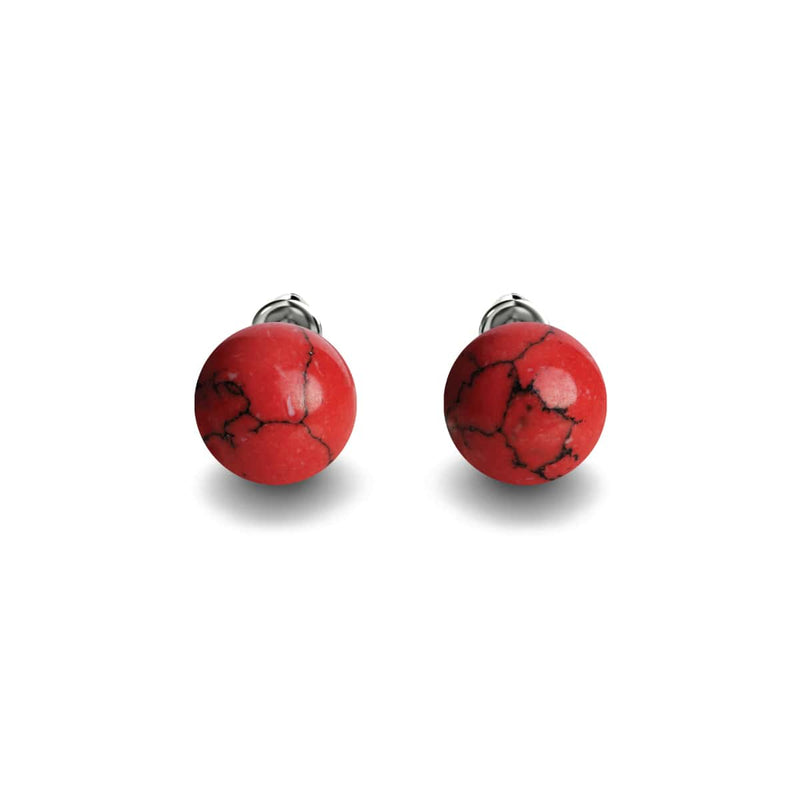 Rouge Turquoise | Argent sterling .925 | Boucles d'Oreilles Pierres Précieuses