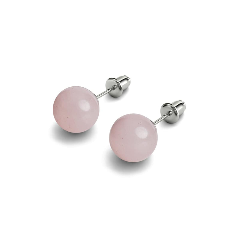 Quartz rose | Argent sterling .925 | Boucles d'Oreilles Pierres Précieuses