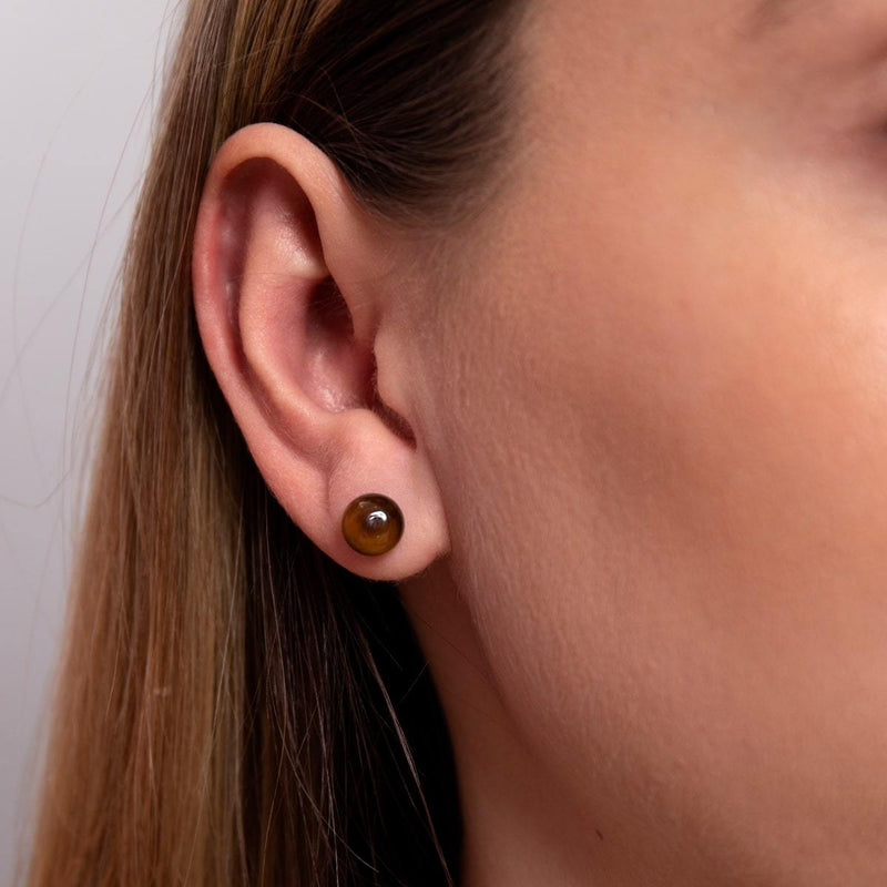 Oeil de tigre | Argent sterling .925 | Boucles d'Oreilles Pierres Précieuses