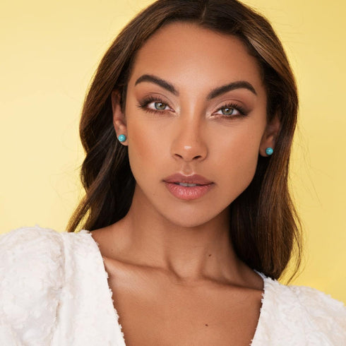 Turquoise | .925 Sterling Silver | Gemstone Stud Earrings