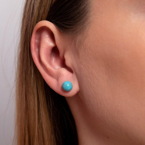 Turquoise | .925 Sterling Silver | Gemstone Stud Earrings