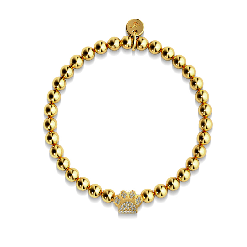 patte | Or Vermeil .925 | Bracelet imprimé chiot en diamants CZ