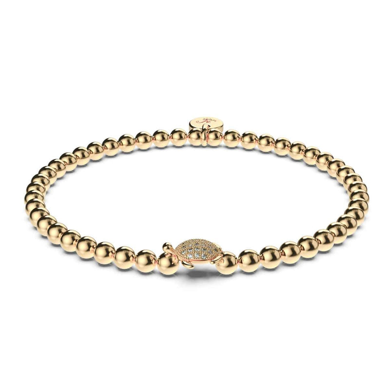 Tortue | Or Vermeil .925 | Bracelet tortue de mer diamant CZ