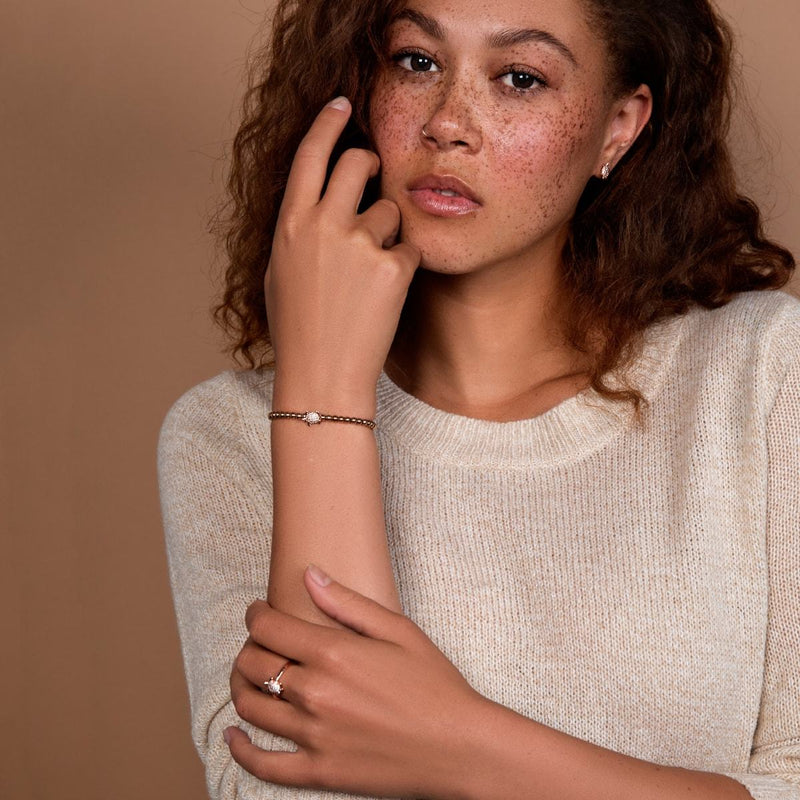 Tortuga | .925 Sterling Silver Rose Gold Vermeil | CZ Diamond Sea Turtle Bracelet