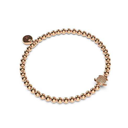 Tortue | .925 Argent Sterling Or Rose Vermeil | Bracelet tortue de mer diamant CZ