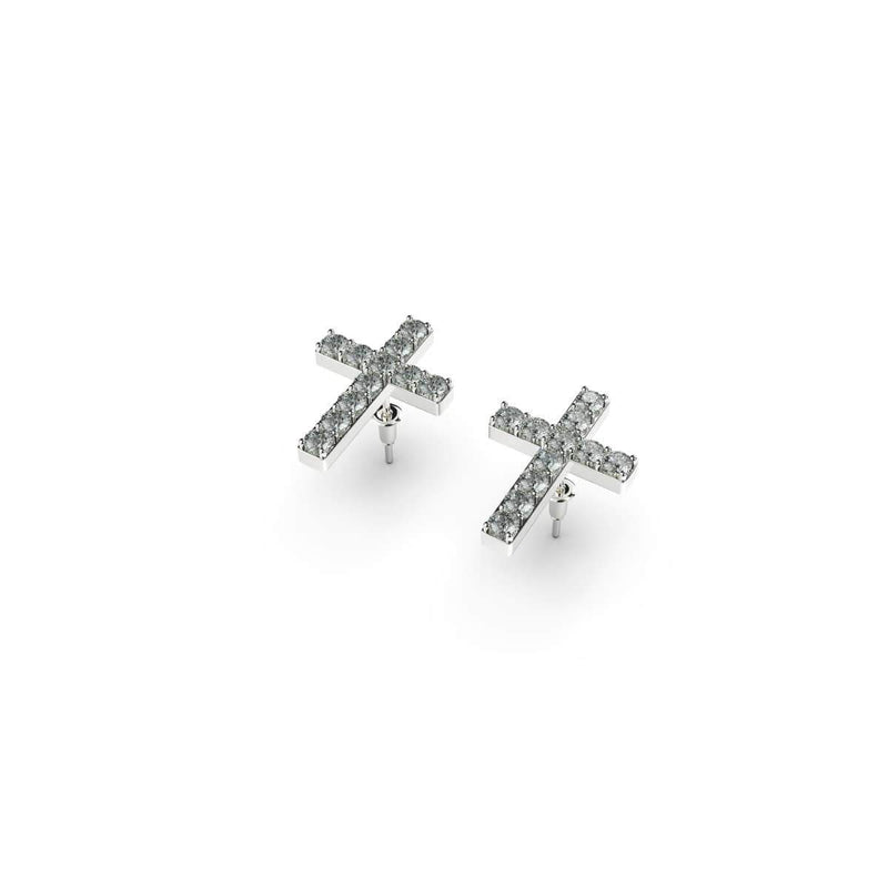 Blessed | .925 Sterling Silver | CZ Diamond Cross Earrings