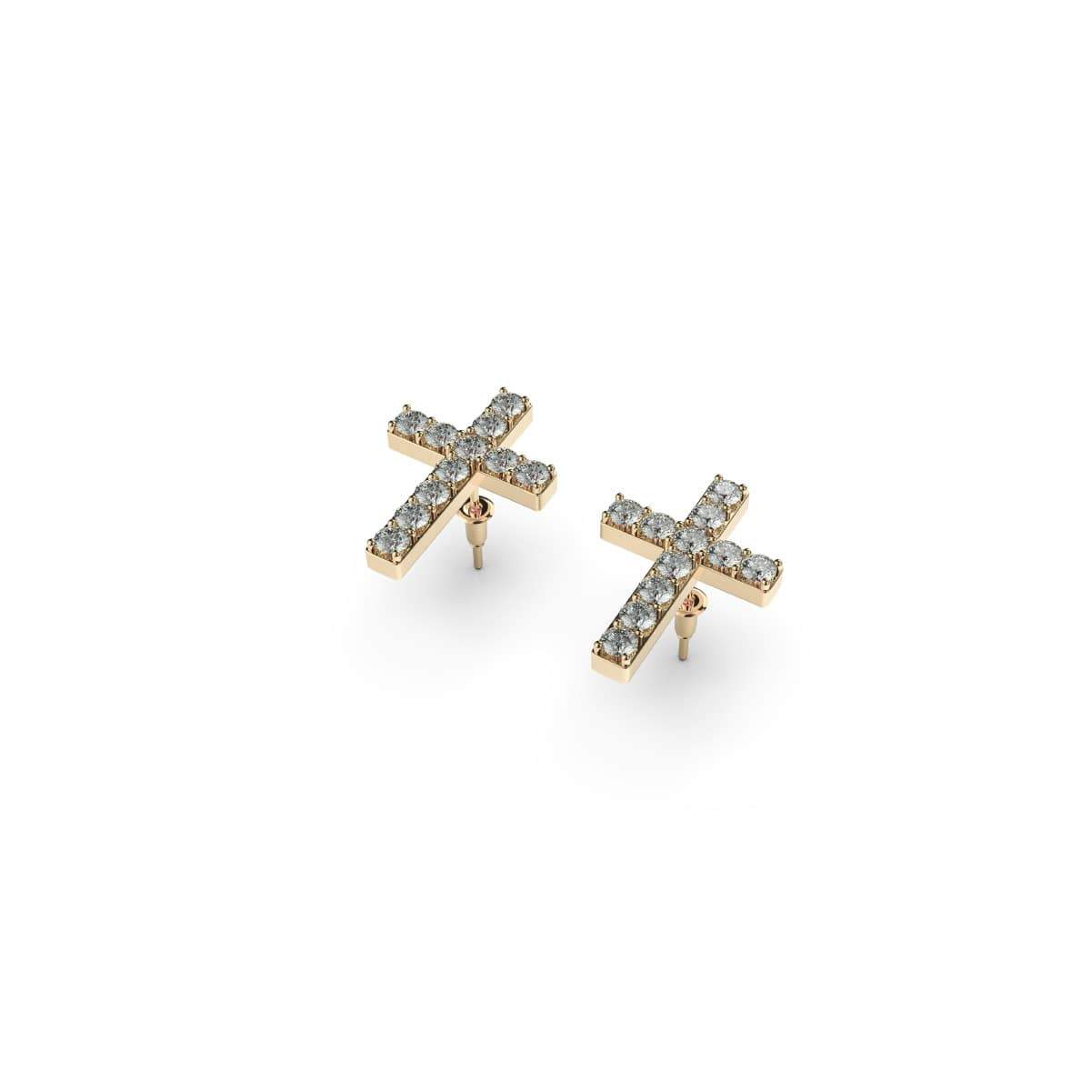 béni | Or Vermeil | Boucles d'oreilles croix diamant CZ