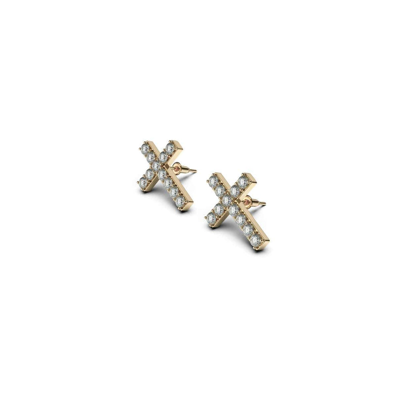Blessed | Gold Vermeil | CZ Diamond Cross Earrings