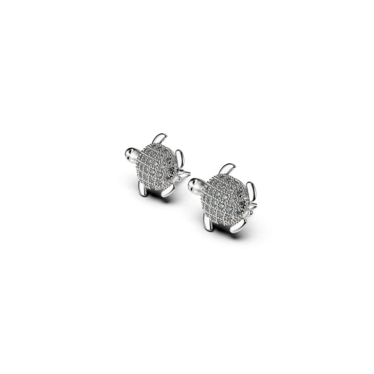 Tortue | Argent sterling .925 | Boucles d'oreilles tortue de mer diamant CZ
