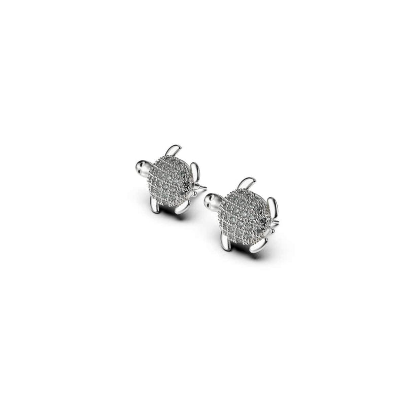 Tortue | Argent sterling .925 | Boucles d'oreilles tortue de mer diamant CZ