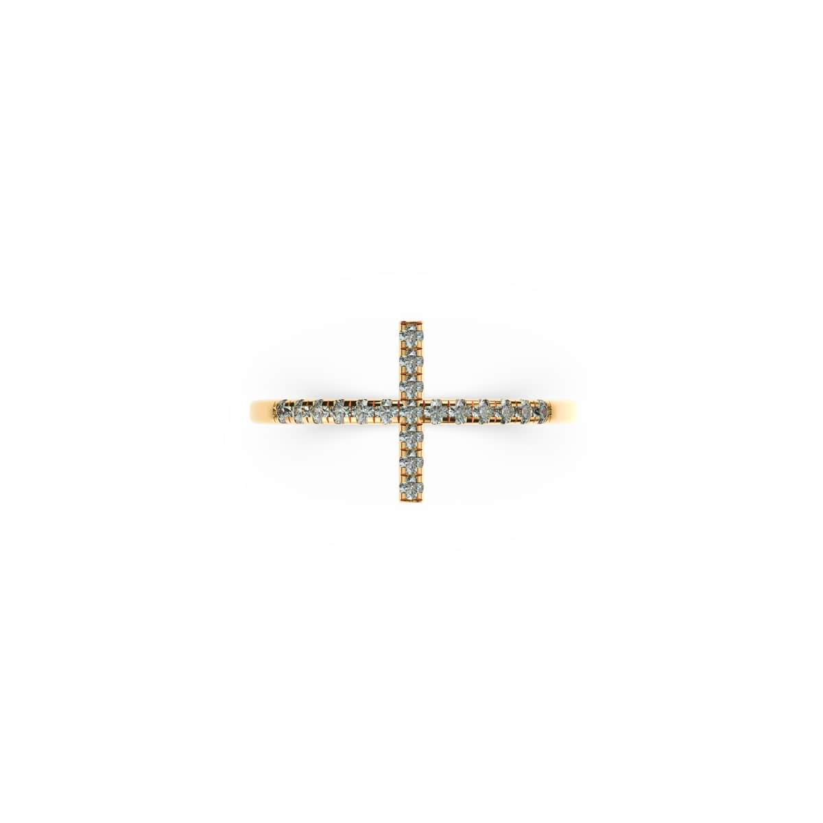 Blessed | Gold Vermeil | CZ Diamond Cross Ring