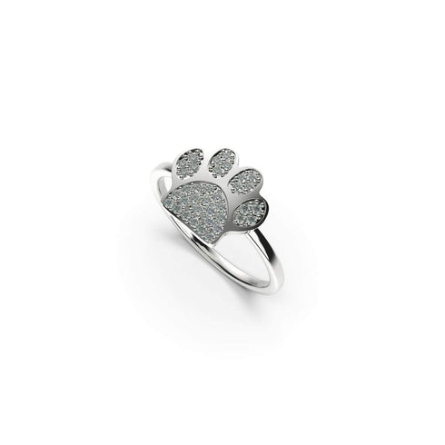 Paw | .925 Sterling Silver | CZ Diamond Pup Print Ring