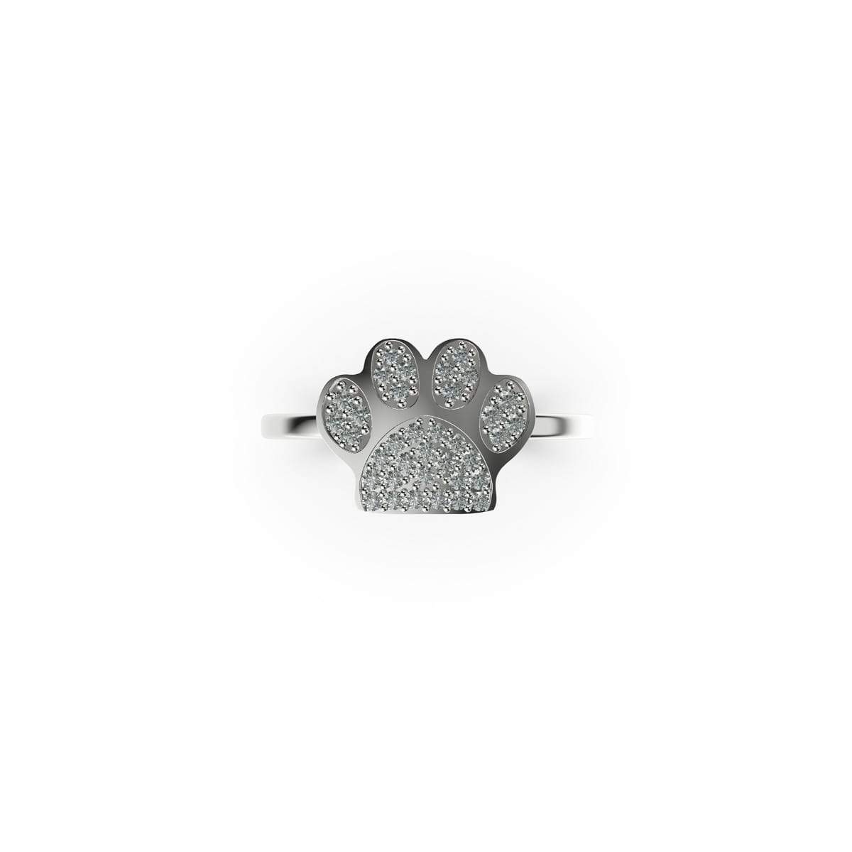 Paw | .925 Sterling Silver | CZ Diamond Pup Print Ring