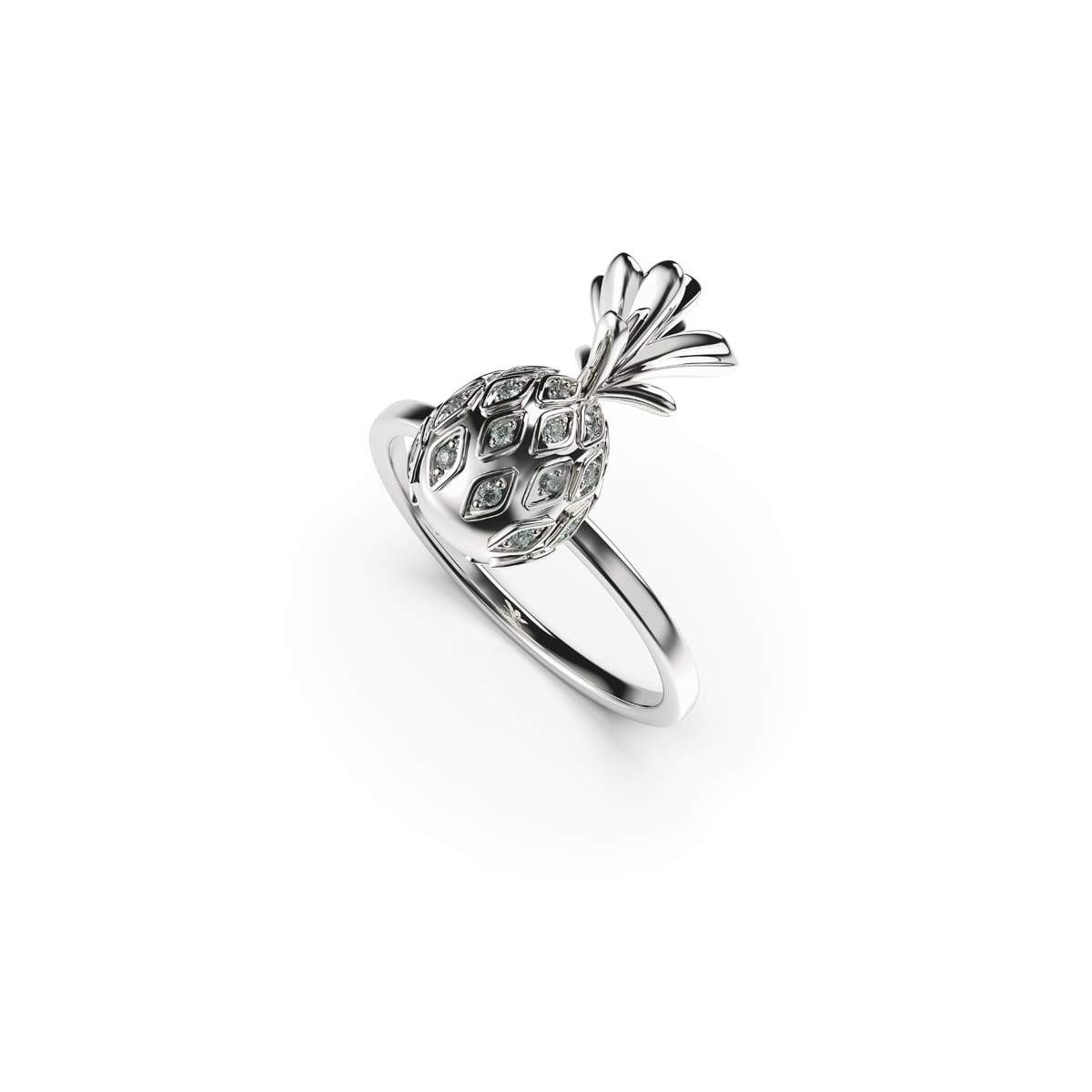 Pina colada | Argent sterling .925 | Bague ananas diamant CZ