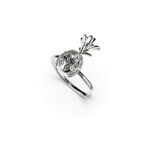 Pina colada | Argent sterling .925 | Bague ananas diamant CZ