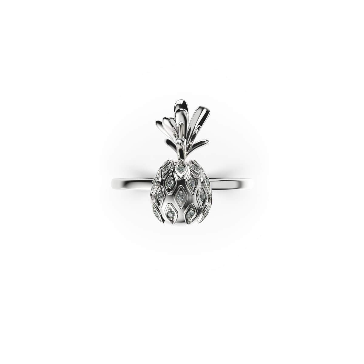 Pina Colada | .925 Sterling Silver | CZ Diamond Pineapple Ring