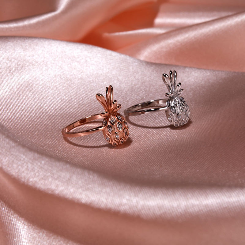 Pina Colada | Rose Gold Vermeil | CZ Diamond Pineapple Ring