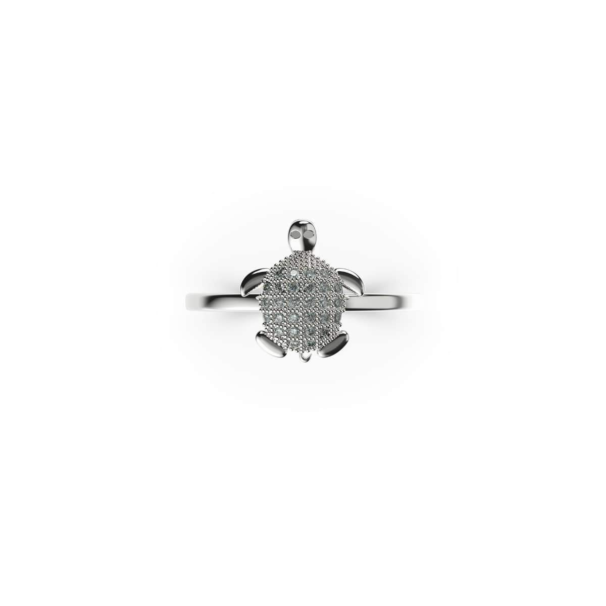 Tortue | Argent sterling .925 | Bague tortue de mer en diamant CZ