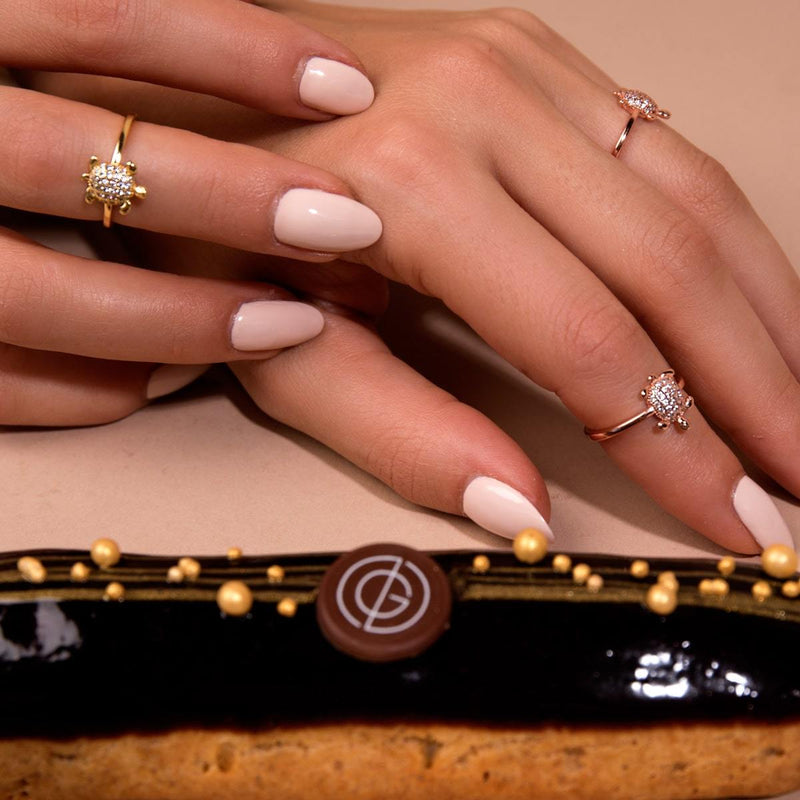 Tortuga | Rose Gold Vermeil | CZ Diamond Sea Turtle Ring