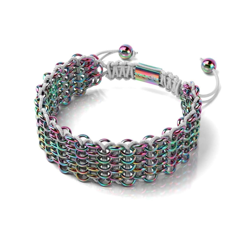 Chameleon Links | Deluxe Kismet Bracelet | White x Unicorn Silver