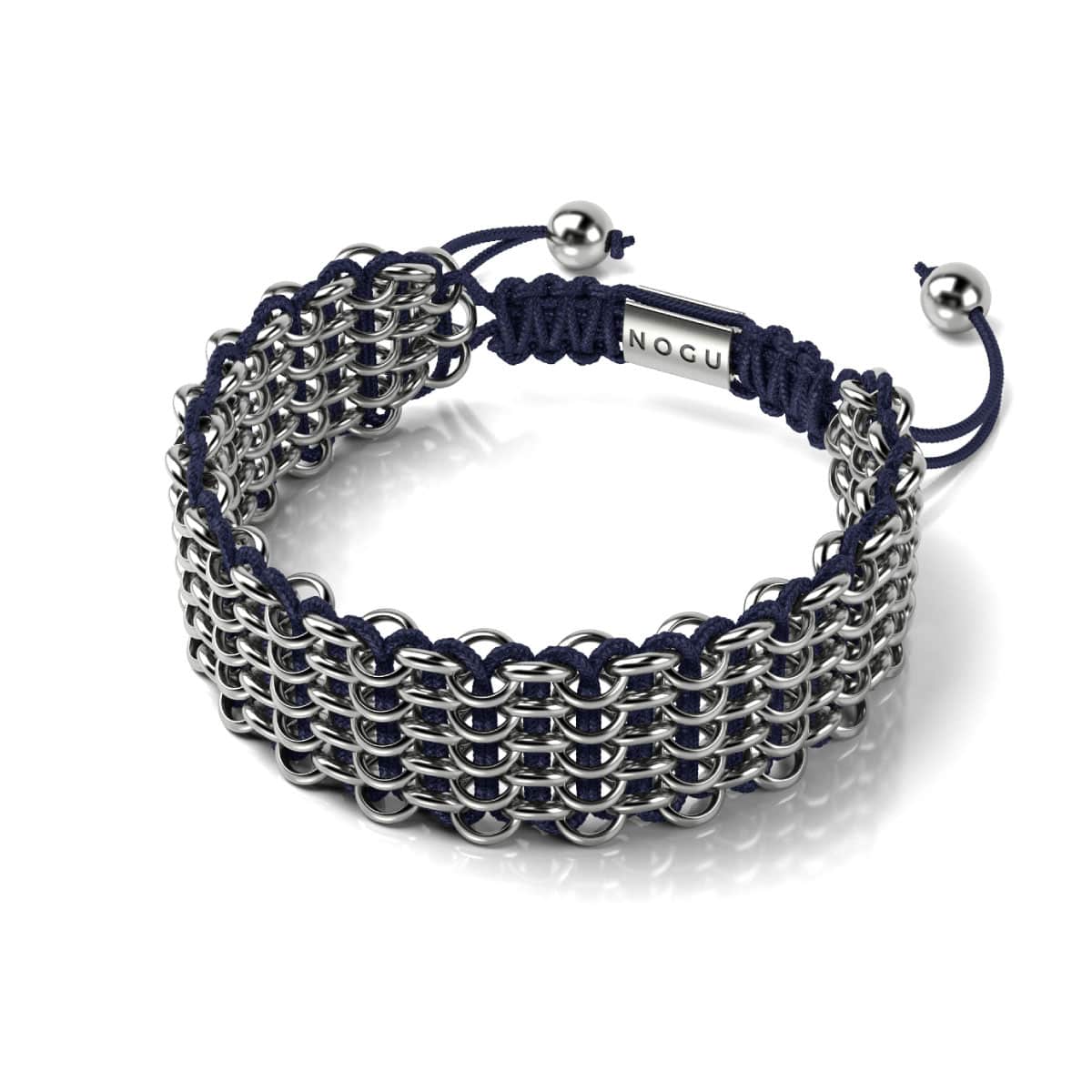 Liens Éléphant de Sumatra | Bracelet Kismet de luxe | Bleu x Argent