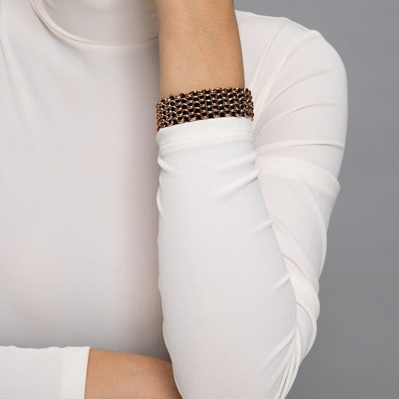 Liens Tigre | Bracelet Kismet de luxe | Noir x Or Rose