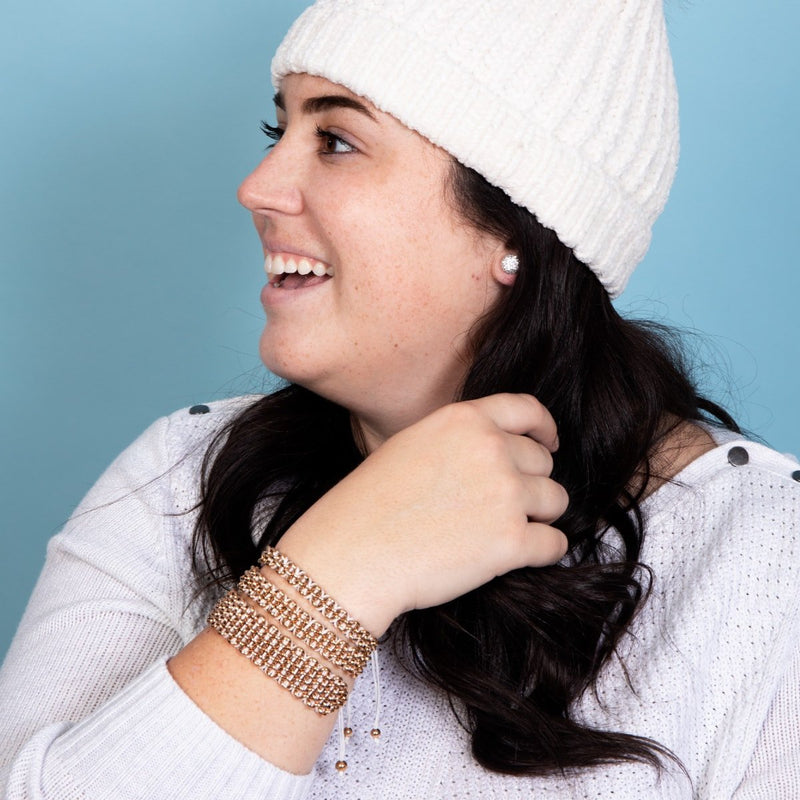 Tree Sloth Links | Deluxe Kismet Bracelet | White x Rose Gold