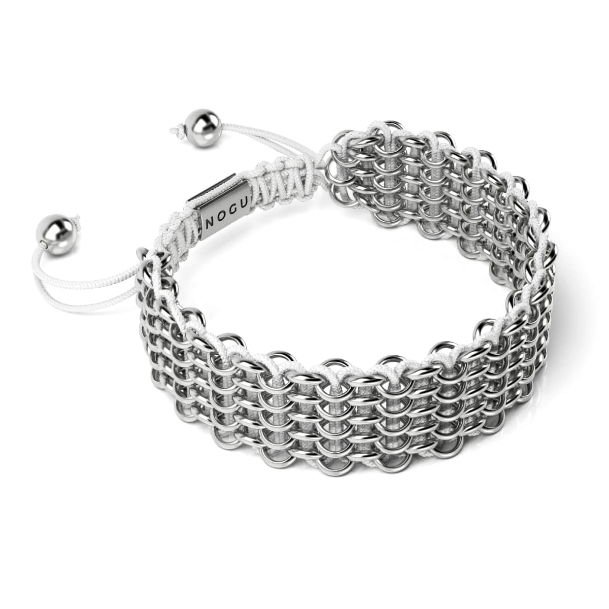Liens de rhinocéros blancs | Bracelet Kismet de luxe | Blanc x Argent