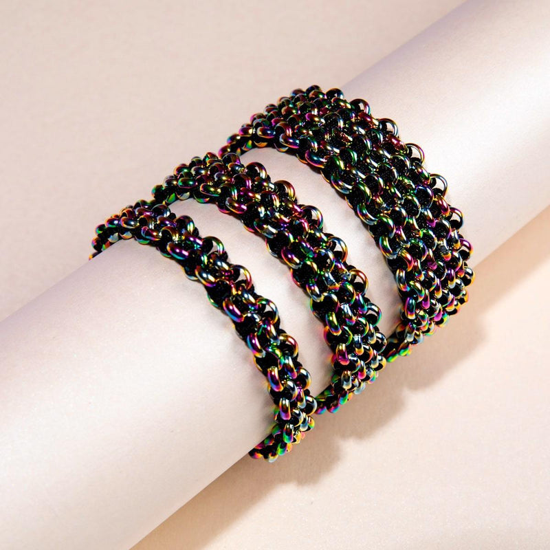 Chameleon Links | Original Kismet Bracelet | Black x Unicorn Silver