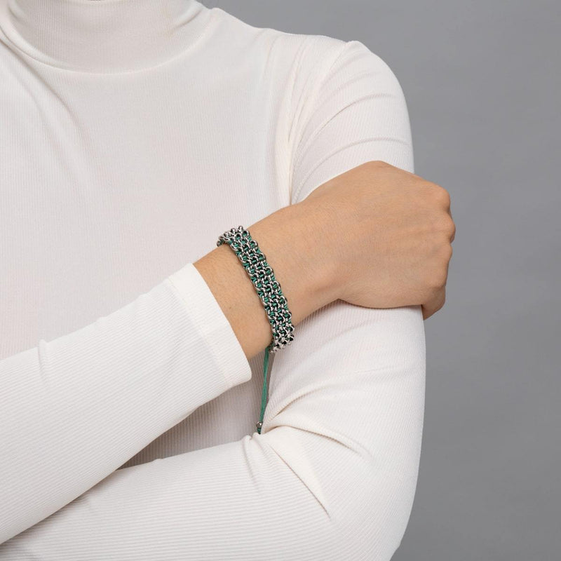 Bracelet à maillons suprême Kismet | Argent | Sarcelle